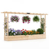 Lucktree Wooden Raised Garden Bed with Trellis & Hanging Roof