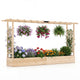 Lucktree Wooden Raised Garden Bed with Trellis & Hanging Roof