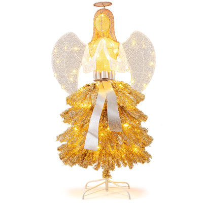 Lucktree 5.2 FT Lighted Angel with Christmas Tree Skirt