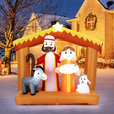Lucktree 6 FT Christmas Inflatables Nativity Scene Outdoor Decoration