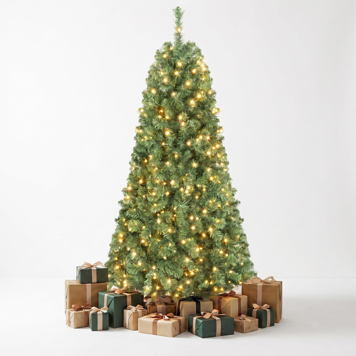 7 FT Pre-Lit Artificial Christmas Tree, 1188 Hinged Branch Tips