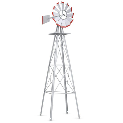 Lucktree 8FT Windmill Yard Garden Metal Ornamental