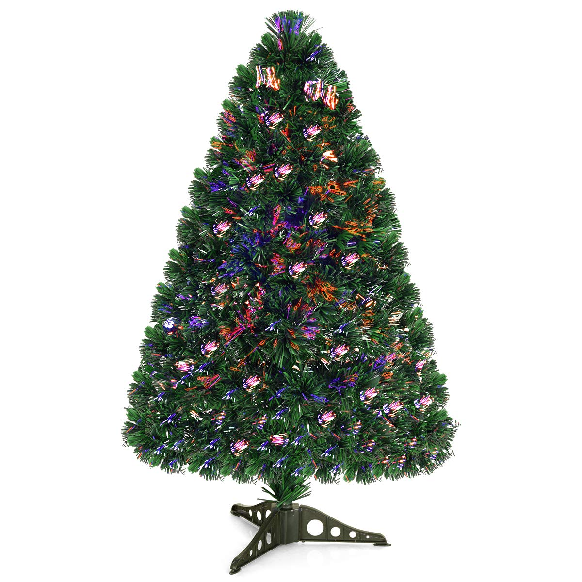 Artificial PVC Christmas Tree Pre-Lit Fiber Optic Tree - LucktreeUS