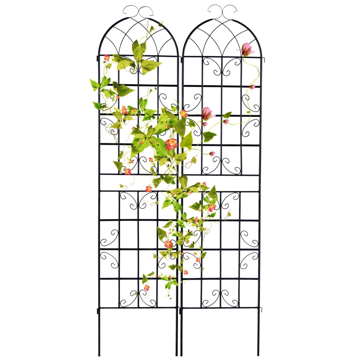 Lucktree 2 Pack Trellis for Climbing Plants Outdoor, 7 FT Tall Galvanized Steel Garden Trellis
