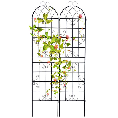 Lucktree 2 Pack Trellis for Climbing Plants Outdoor, 7 FT Tall Galvanized Steel Garden Trellis