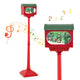 Lucktree 59 Inch Musical Christmas Street Lamp, Festive Lamp Post w/Sound-Activated Snow Globe Lantern