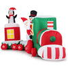 Lucktree 11.5 Ft Christmas Inflatable Train with Santa Snowman Penguin