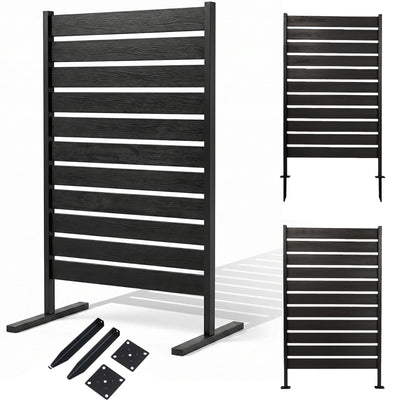 Lucktree 37" W x 61" H Outdoor Privacy Fence Screen with Ground Stakes & Base Feet (1/2)