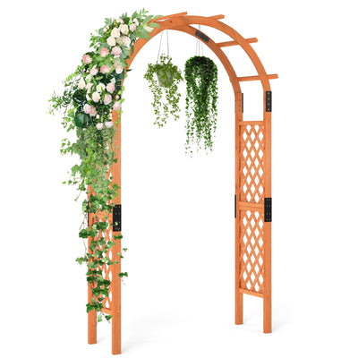 Lucktree 7.7FT Wooden Garden Arbor Trellis
