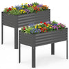 Lucktree Galvanized Raised Garden Bed with Legs Set 1/2 46"x24"x31" Metal Elevated Planter Box
