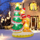 Lucktree 7 FT Lighted Christmas Inflatable Gingerbread Men Climbing Christmas Tree with LED Lights & Built-in Fan