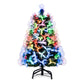 Lucktree 3 FT Pre-Lit Fiber Optic Christmas Tree with Slow-Flashing Multicolored Optical Fibers