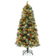 Lucktree 5ft Pre-Lit Artificial Christmas Tree, Hinged Xmas Tree with 453 PVC & Pine Needles