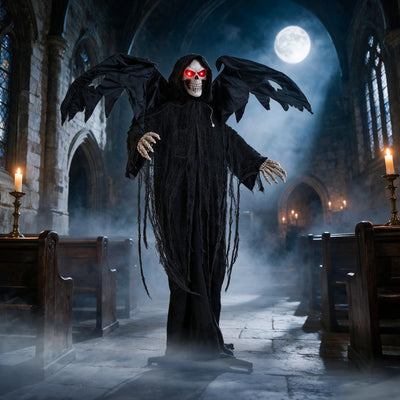Lucktree 5.5 FT Halloween Life Size Animatronics Grim Reaper