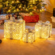 Lucktree Set of 3 Christmas Lighted Gift Boxes, 90 LED Light up Present Boxes with Bows