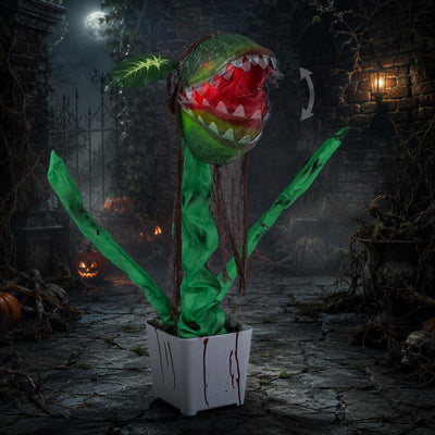 Lucktree Halloween Animated Standing Horror Piranha Plant Decoration