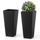 Lucktree Set of 2 Rattan Tall Plant Pots with Detachable Plastic Liners