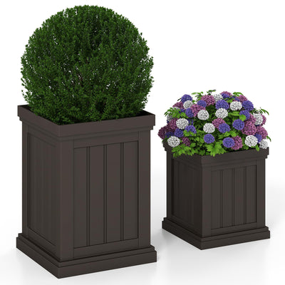 Lucktree 19" Large & 13” Small Flower Pots with Drainage Holes & Nesting Design