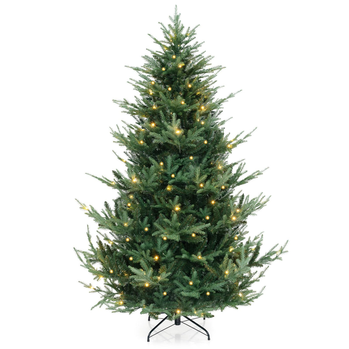 Lucktree 7ft Pre-lit Artificial Christmas Tree with 340 Warm White LED Lights, 1090 Branch Tips