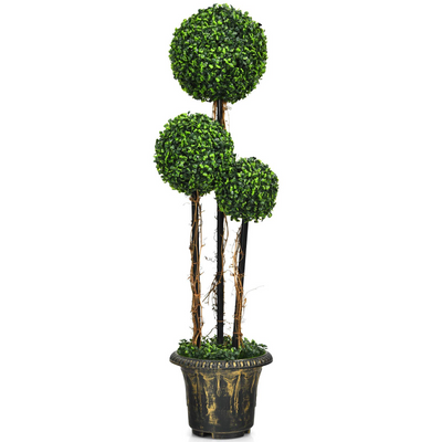 4 Ft Artificial Boxwood Topiary Tree - LucktreeUS