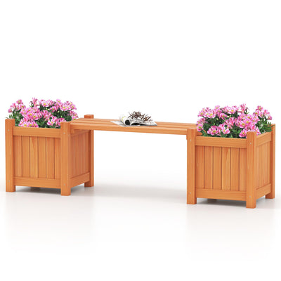 Lucktree Outdoor Bench with Raised Garden Beds (42"x11"x11.5")