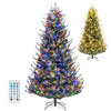 7.5FT Pre-lit Artificial Christmas Tree, Hinged Xmas Tree with 1306 Branch Tips