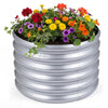 Lucktree Galvanized 2 x 2 x 1.5 FT Round Outdoor Planter Box with Open-Ended Base (1/2)
