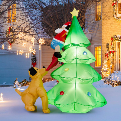 Lucktree 6 FT Inflatable Christmas Tree with Santa Claus & Dog