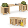 Lucktree 2-in-1 Outdoor Bench with 2 Raised Garden Beds