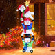 Lucktree 6 ft Christmas Stacked Snowman, 3D Pre-Lit Snowman Decoration w/ 155 LED Lights