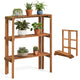 Lucktree 3-Tier Foldable Solid Wood Indoor Outdoor Flower Pot Display Rack