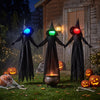 9.3 FT Outdoor Halloween Decoration Light Up Witch Stakes Set of 3