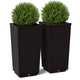 Lucktree Set of 2 Outdoor Wicker Flower Pot, 23 Inch Tall Planters with Drainage Hole, Self-Watering Tray