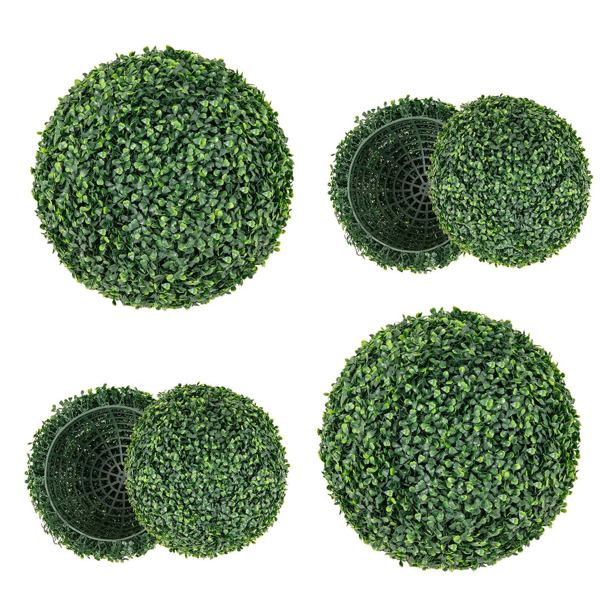 Lucktree 2 PCS 16 Inch Artificial Plant Topiary Ball, Round Faux Boxwood Balls Outdoor, Wedding and Home Décor