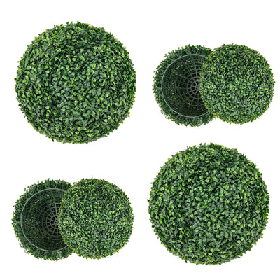 Lucktree 2 PCS 16 Inch Artificial Plant Topiary Ball, Round Faux Boxwood Balls Outdoor, Wedding and Home Décor