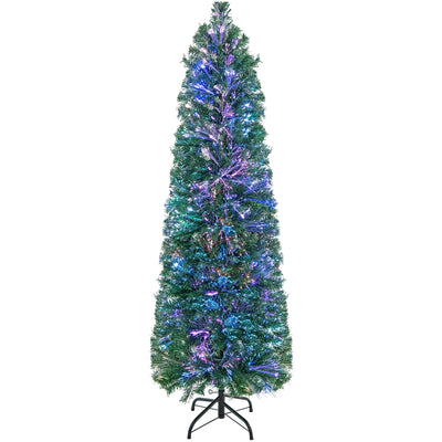 Lucktree 5ft Fiber Optic Pencil Christmas Tree Xmas Full Tree for Home Office Holiday Decor