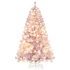 Lucktree 6FT / 7.5FT Pre-Lit Tinsel Christmas Tree with Warm White LED Lights
