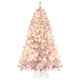 Lucktree 6FT / 7.5FT Pre-Lit Tinsel Christmas Tree with Warm White LED Lights