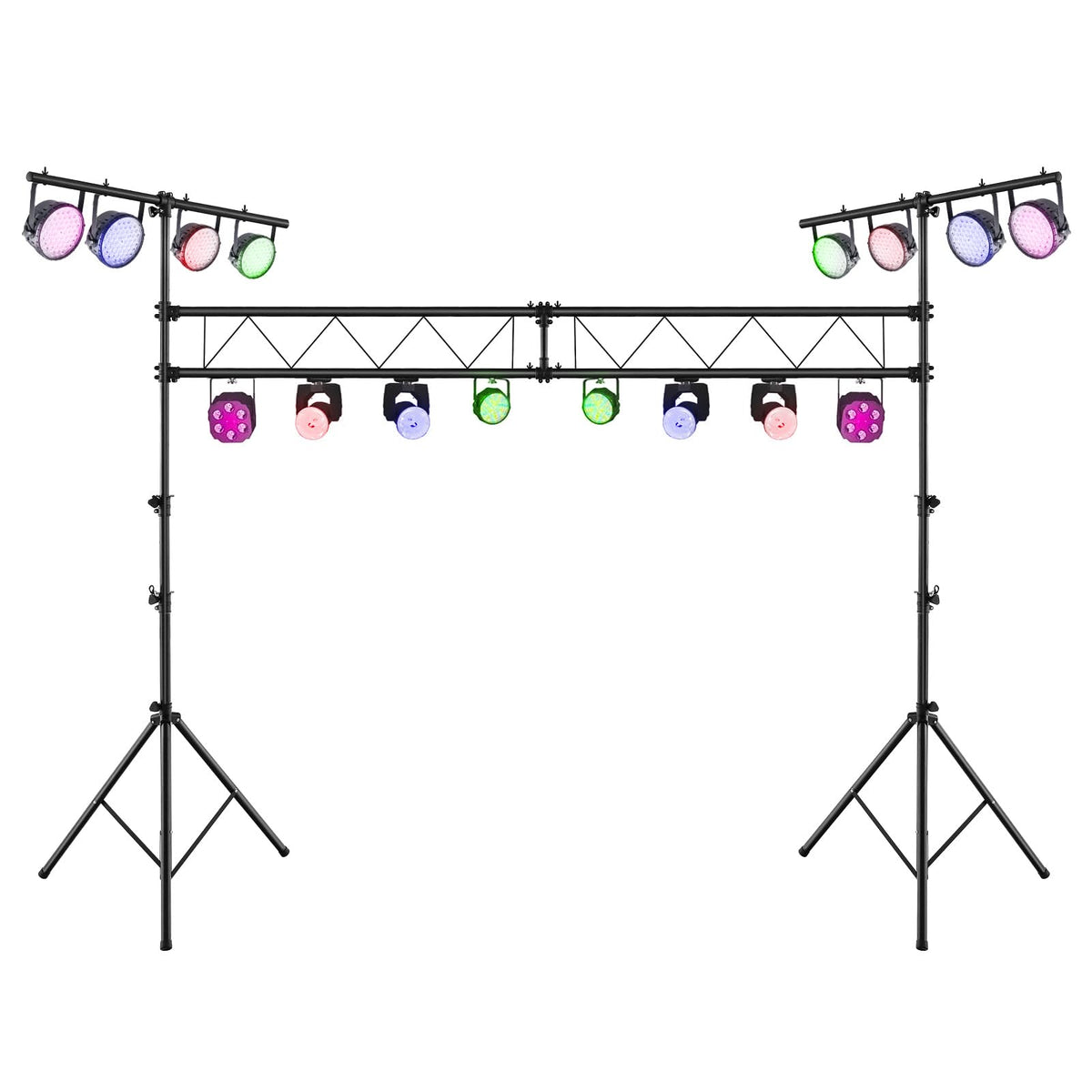 Lucktree DJ Light Stand, 14FT Lighting Truss System with 32 Lights Hold 220LBS Capacity
