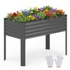 Lucktree Galvanized Raised Garden Bed with Legs Set 1/2 46"x24"x31" Metal Elevated Planter Box