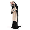 Lucktree 5.2FT Halloween Animated Standing Greeter Old Lady with Candy Dish