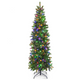 Lucktree 6ft / 7ft Pre-Lit Pencil Christmas Tree, Hinged Artificial Slim Tree with 648 PVC PE Branch Tips - LucktreeUS
