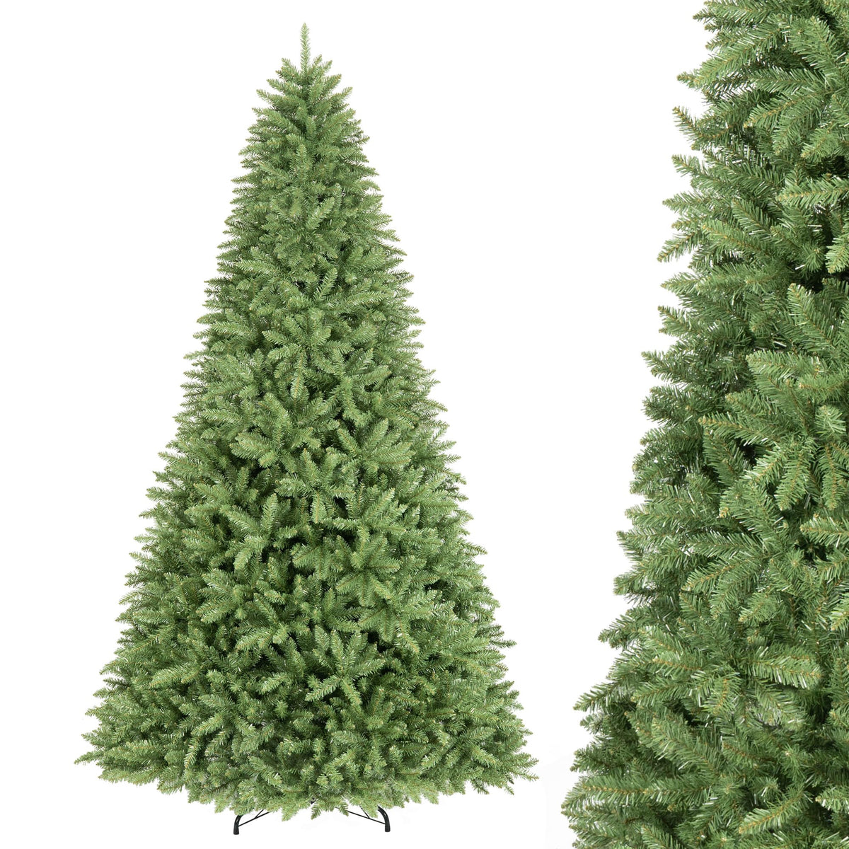 10/7.5/6.5/6/9/4.5/4 FT Artificial Christmas Tree w/ Easy-Setup Hinges, Unlit
