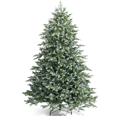 Lucktree 7ft Artificial Christmas Tree Feel Real Unlit Hinged Xmas Spruce Tree
