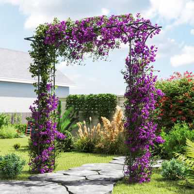 Lucktree Metal Garden Arbor with Trellis