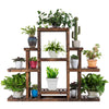 Lucktree Flower Rack Wood Plant Stand Wood Shelves Bonsai Display Shelf