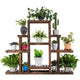 Lucktree Flower Rack Wood Plant Stand Wood Shelves Bonsai Display Shelf