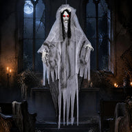 Lucktree 6 FT Animated Halloween Ghost Bride Decoration with Lighted Eyes