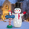 Lucktree 6 FT Inflatable Christmas Snowman, Blow up Xmas Decoration w/ Penguin Guidepost