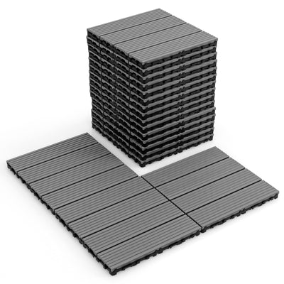 Lucktree Interlocking Deck Tiles 18/36 Pack - 12 x 12 in Composite Outdoor Flooring Covering All Weather Use
